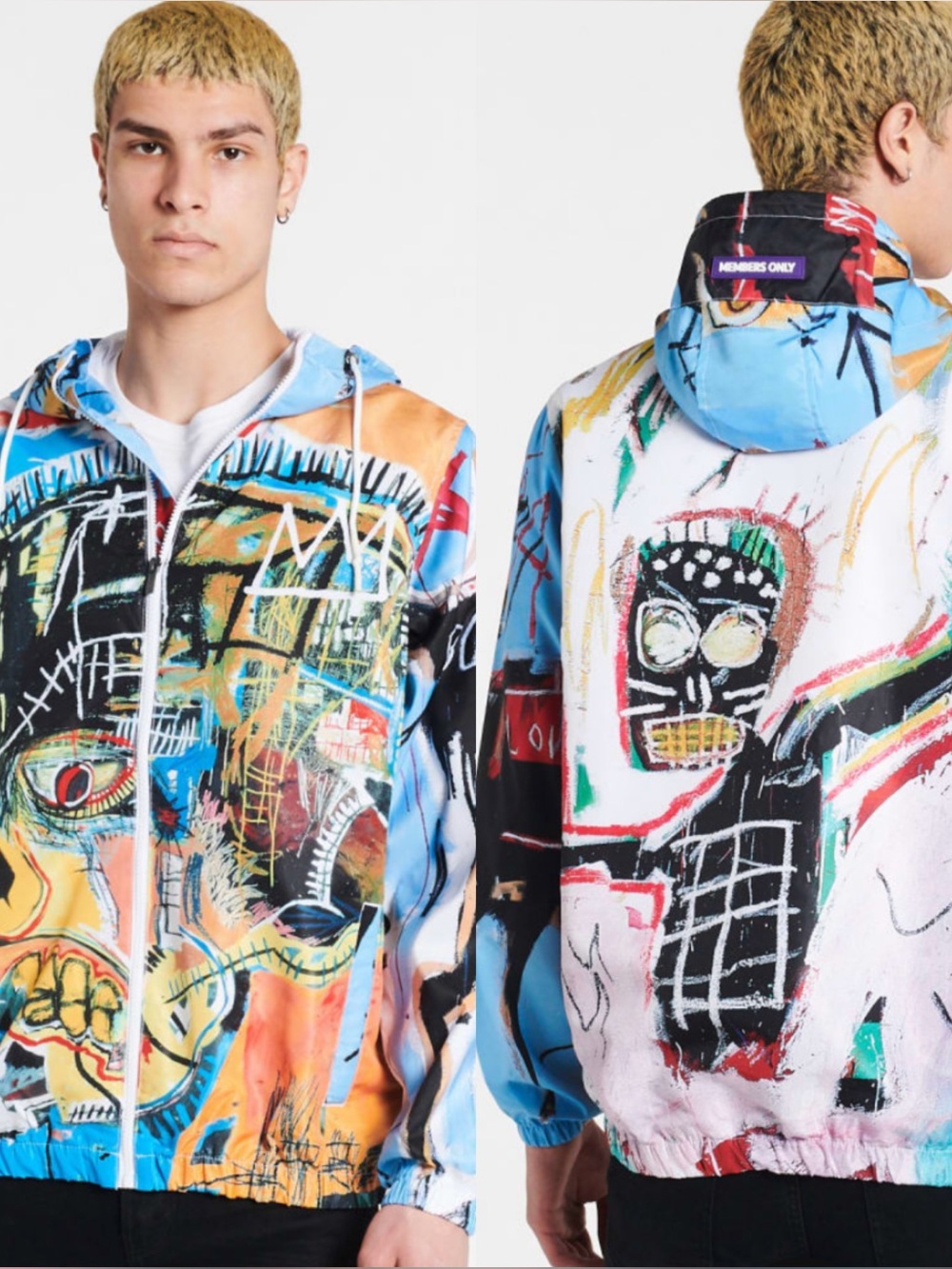 Members Only x Basquiat Artesta Windbreaker Light Jacket Size L